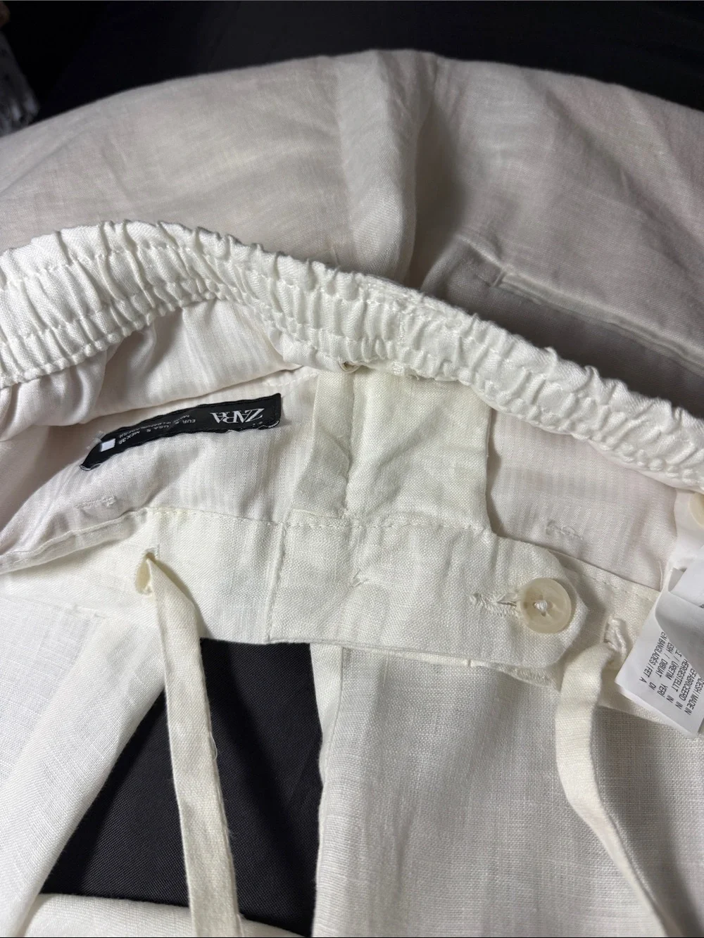 Zara Men’s Linen Blend Chinos in Cream
